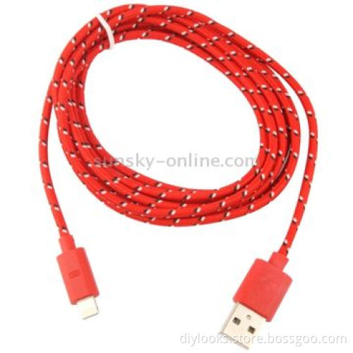 Nylon Netting Style USB Data Transfer Charge Cable for iPhone 5